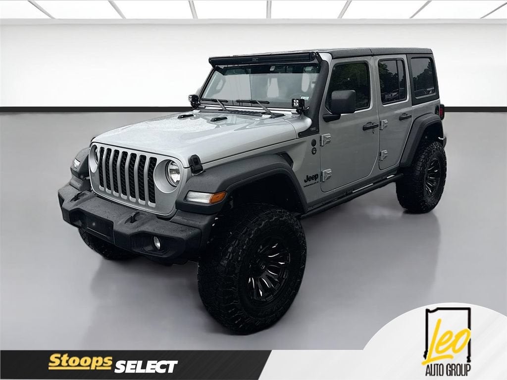 2024 Jeep Wrangler 4-Door Sport S 4x4 in Silver — front three-quarter view
