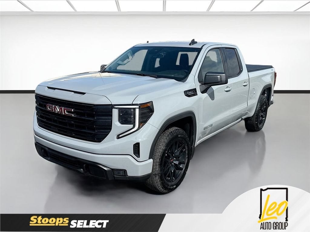 2024 GMC Sierra 1500 Elevation in Thunderstorm Gray — front three-quarter view