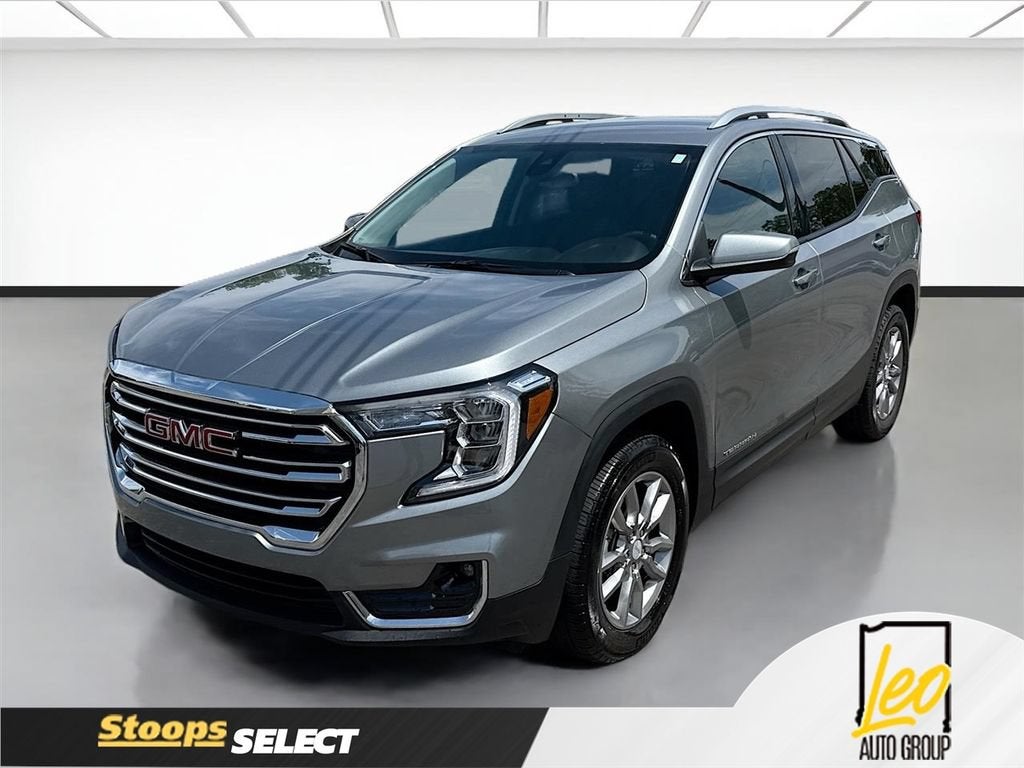 2024 GMC Terrain SLT in Sterling Metallic — front three-quarter view
