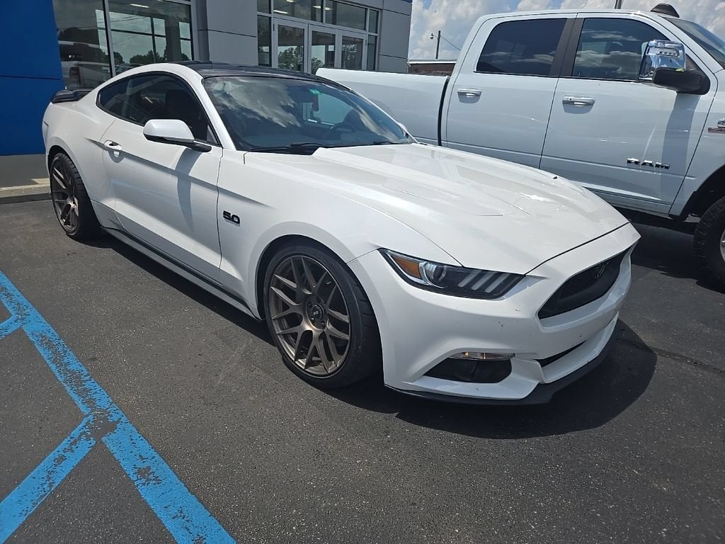 2017 Ford Mustang GT Premium in White — front three-quarter view