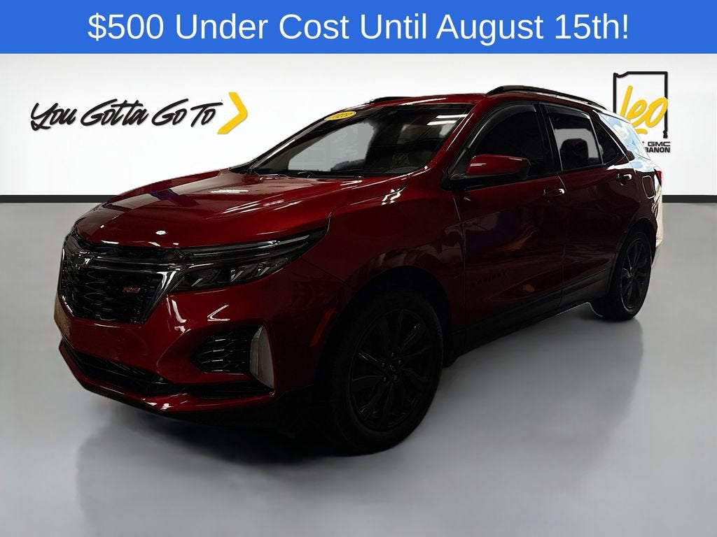 2023 Chevrolet Equinox RS in Radiant Red Tintcoat — front three-quarter view
