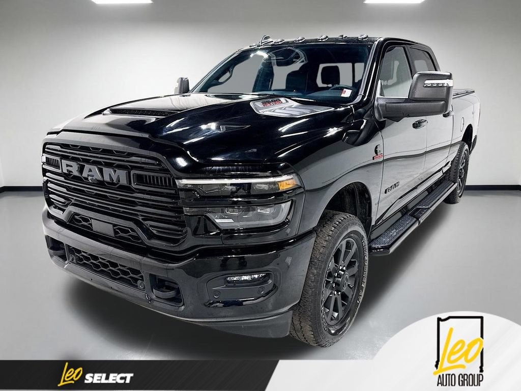 2025 RAM 3500 Laramie Crew Cab 4x4 6'4" Box in Black — front three-quarter view