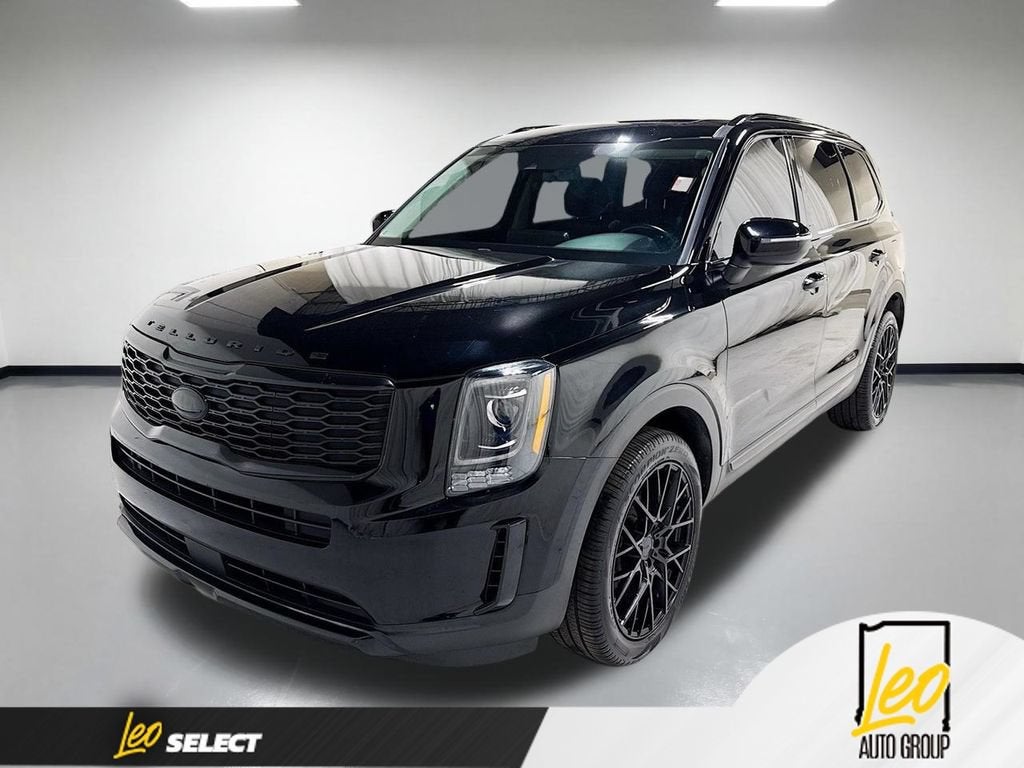 2021 Kia Telluride S in Black — front three-quarter view